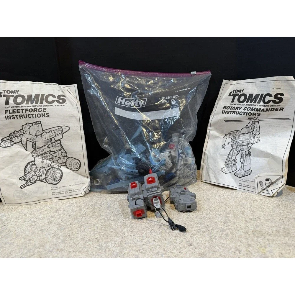 Vintage 1986 Tomy Tomics Rotary Commander Fleetforce Parts Lot Motors Remote